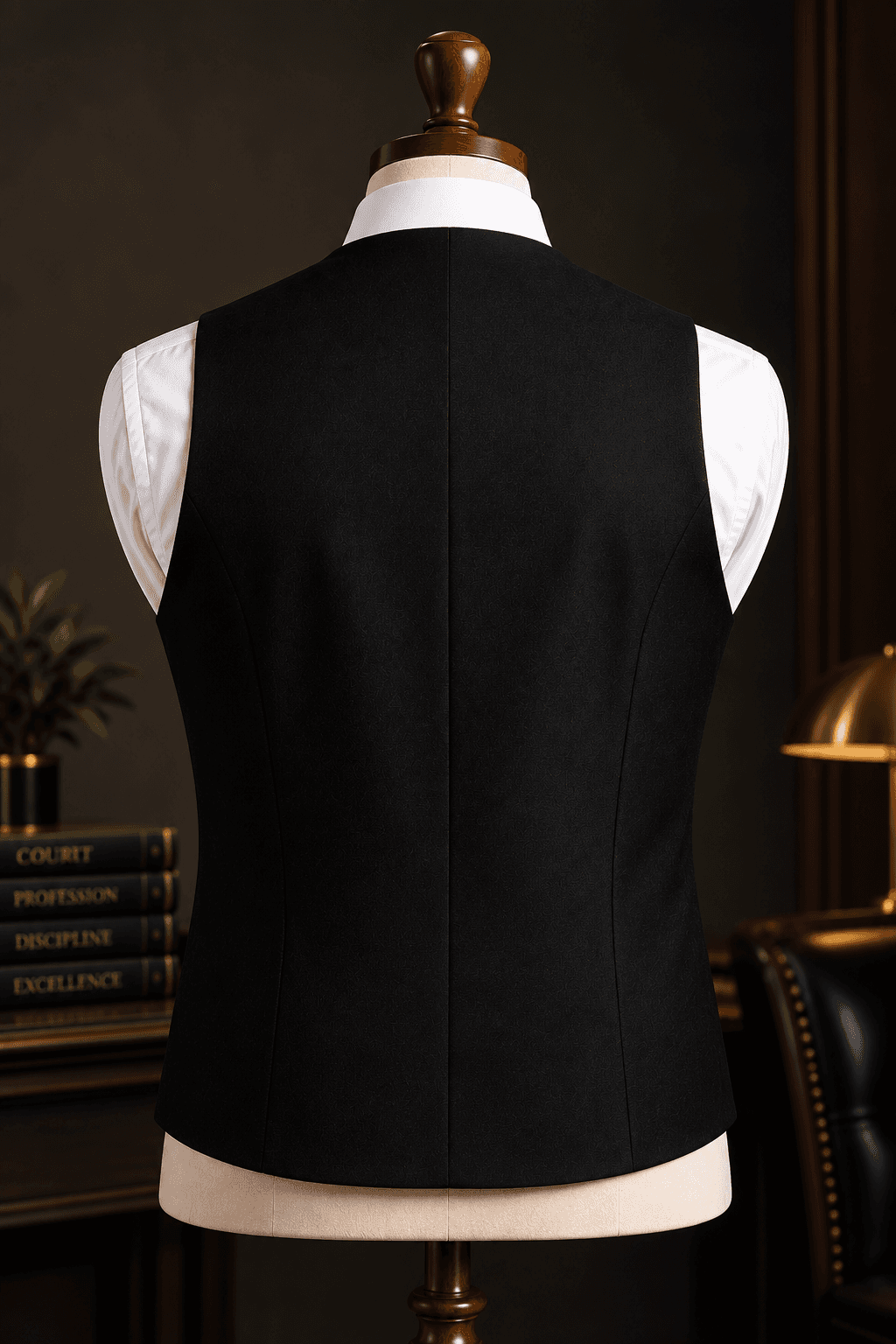 Smart Stitch Premium Black Waistcoat thumbnail 4