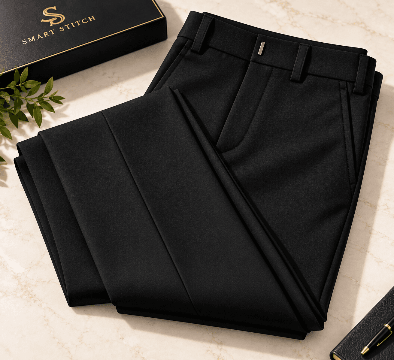 Smart Stitch Premium Black Formal Trousers thumbnail 6